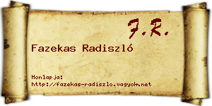 Fazekas Radiszló névjegykártya